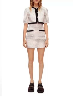 Maje Ritalo Braid Trimmed Tailored Dress 34 XS
